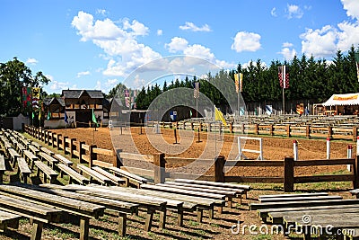 Spectator Benches Jousting Arena Maryland Stock Photo