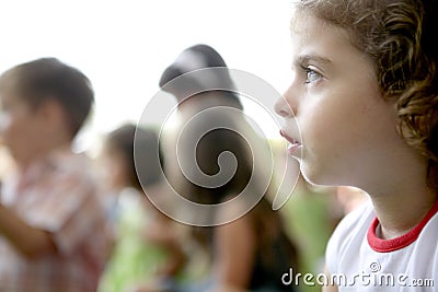 Spectator children looking at the show Stock Photo