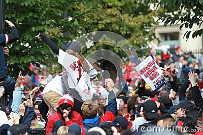 Spectators Celebrating Red Sox 2018 World Series Champions Editorial Stock Photo