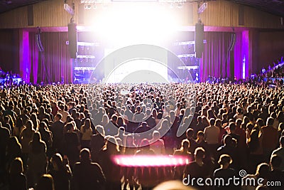 Spectators in the large concert hall. Stock Photo