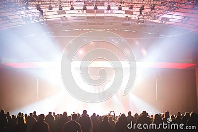 Spectators in the large concert hall. Stock Photo