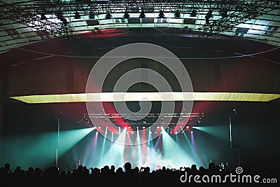 Spectators in the large concert hall. Stock Photo