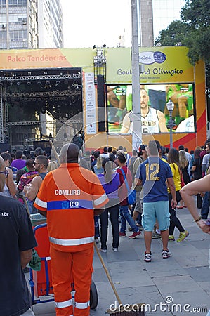 Spectators at Rio2016 Olympic Boulevard Editorial Stock Photo
