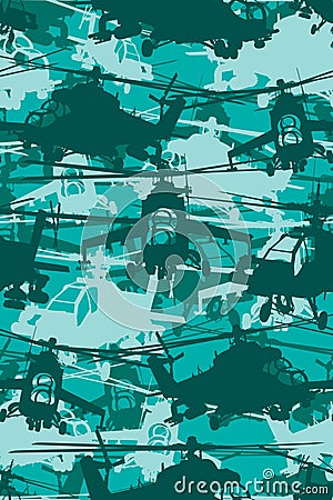 Military Camouflage chopper teal Stock Photo