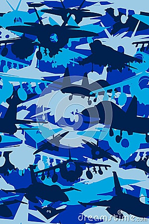 Military Camouflage fighter jet pattern blue Stock Photo