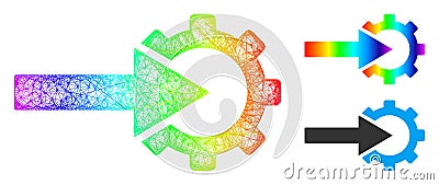 Spectral Linear Gradient Cog Integration Icon Vector Illustration