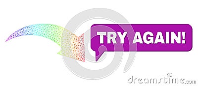 Spectral Net Gradient Redo Icon and Try Again! Chat Cloud with Shadow Vector Illustration