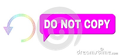 Spectral Net Gradient Rotate Ccw Icon and Do Not Copy Chat Bubble with Shadow Vector Illustration