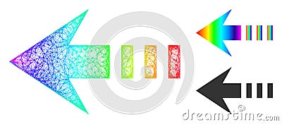Spectral Net Mesh Gradient Send Left Icon Vector Illustration