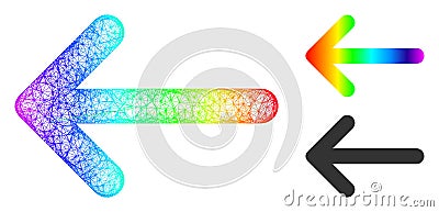 Spectral Network Gradient Arrow Left Icon Vector Illustration