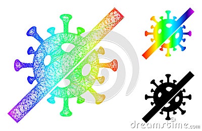 Spectral Network Gradient No Flu Virus Icon Vector Illustration