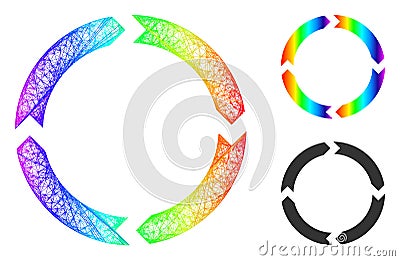 Spectral Network Gradient Rotation Icon Vector Illustration