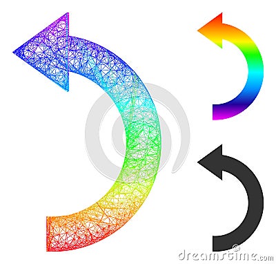 Spectral Network Gradient Rotate Left Icon Vector Illustration
