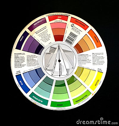 Spectrum Color Wheel Colorful Colors Visual Arts Graphic Design Hue Saturation Tone Gradation Grey Scale Intensity Standard Chart Editorial Stock Photo