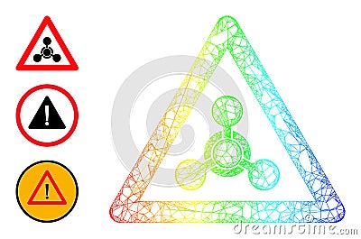 Spectrum Gradient Net Mesh Chemical Warning Icon Stock Photo