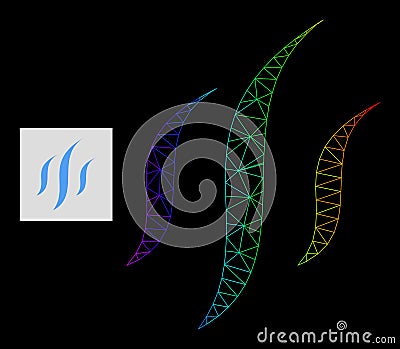 Spectrum Gradient Polygonal Network Vapor Icon Vector Illustration