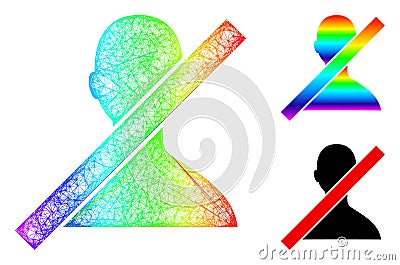 Spectrum Linear Gradient Closed User Icon Vector Illustration