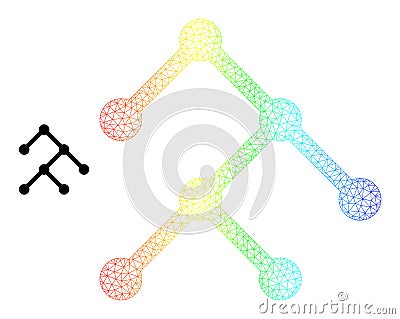 Spectrum Net Gradient Binary Structure Icon Vector Illustration