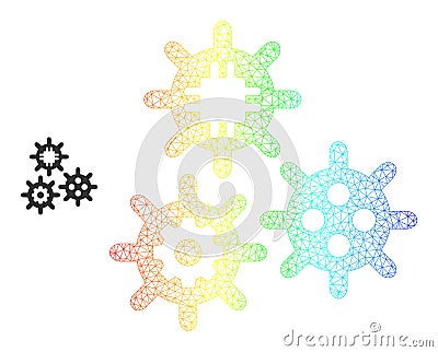 Spectrum Network Gradient Micro Mechanics Icon Vector Illustration