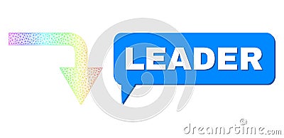 Spectrum Network Gradient Turn Down Icon and Leader Conversation Bubble with Shadow Vector Illustration