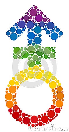Spectrum Third gender symbol Collage Icon of Round Dots Vector Illustration