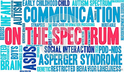 On The Spectrum Word Cloud Stock Photo