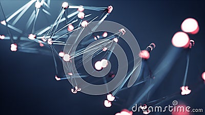 Specular futuristic network shape 3D rendering Stock Photo