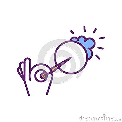 Speculative bubbles reduction RGB color icon Vector Illustration