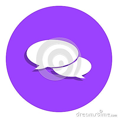 Speech baloon badge icon. Simple glyph, flat vector of web icons for ui and ux, website or mobile application Stock Photo