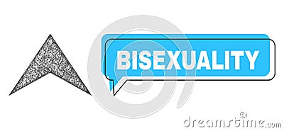 Shifted Bisexuality Chat Balloon and Hatched Arrowhead Up Icon Vector Illustration