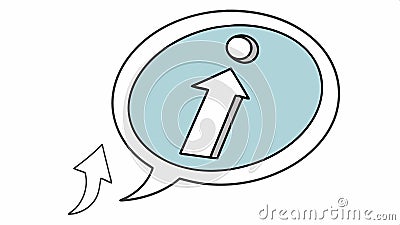 Speech bubble with arrow vector, direction icon, message and feedback design Generative AI Vector Illustration