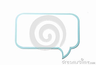 Speech bubble as a cloud with blue border isolated on white background. Copy space Stock Photo