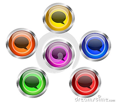 Speech Bubble Chat Icon Button Stock Photo