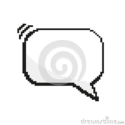 Speech Bubble Cloud. Empty Pixel Speech Bubble Message Dialogue for Text. Texting Dialogue Box Icon. Pixelated Blank Vector Illustration