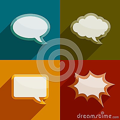 Speech bubble clouds kit for messages Vector Illustration