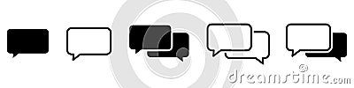 Speech bubble communication icon set. vector Stock Photo