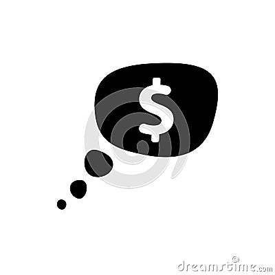 Speech bubble with dollar icon vector. thought about money illustration sing. economy symbol. Bank logo. Vector Illustration