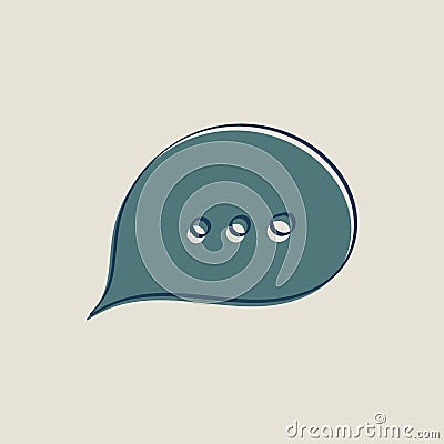 Speech bubble with ellipses. Chat, conversation, dialogue icon. Social network message, notification. Three dots. Drawn Vector Illustration