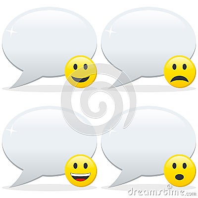 Speech Bubble and Emoticon Vector Illustration