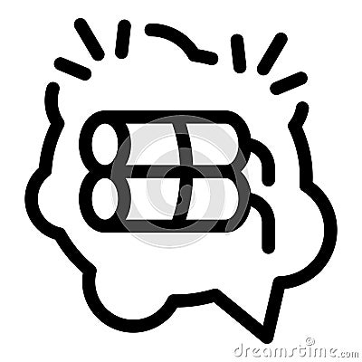 Speech bubble exploding with dynamite for angry communication Vector Illustration