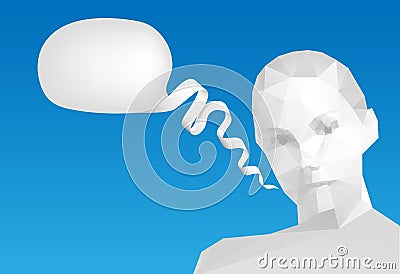 Speech Bubble with head, vector Vector Illustration