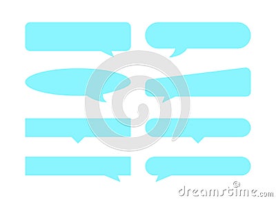 Speech bubble horizontal blue pastel soft isolated on white, horizontal frame speech bubble shape, dialog box balloon for text Vector Illustration