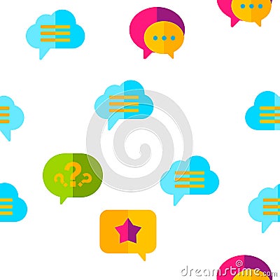 Speech Bubble Icon Set Vector Seamless Pattern Vector Illustration