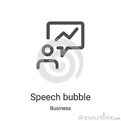 speech bubble icon vector from business collection. Thin line speech bubble outline icon vector illustration. Linear symbol for Vector Illustration