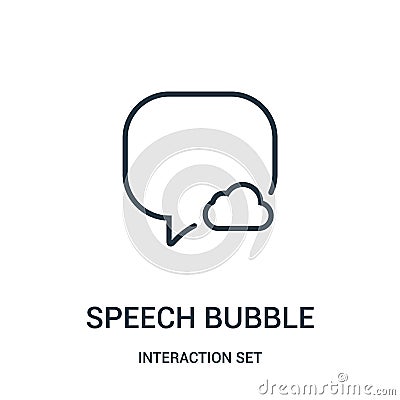 speech bubble icon vector from interaction set collection. Thin line speech bubble outline icon vector illustration Vector Illustration