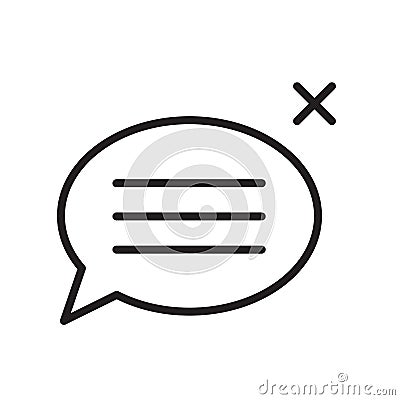 Speech bubble icon vector sign and symbol isolated on white background, Speech bubble logo concept , outline symbol, linear sign Vector Illustration