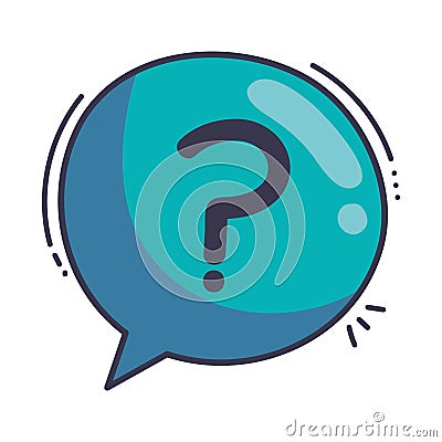 speech bubble with interrogation sign ask Vector Illustration