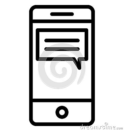 Speech Bubble Isolated Line Vector Icon that can be easily modified or edited. Vector Illustration