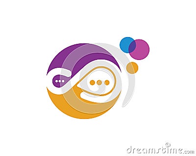 speech bubble logo icon vector Vector Illustration