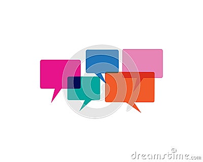 Speech bubble logo template illustration Vector Illustration